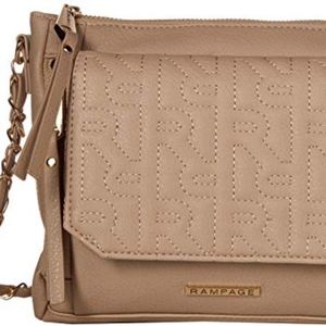 New Rampage light Tan cross body chain Fold Over sect